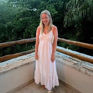 White Ruffled Tiered Maxi Sundress